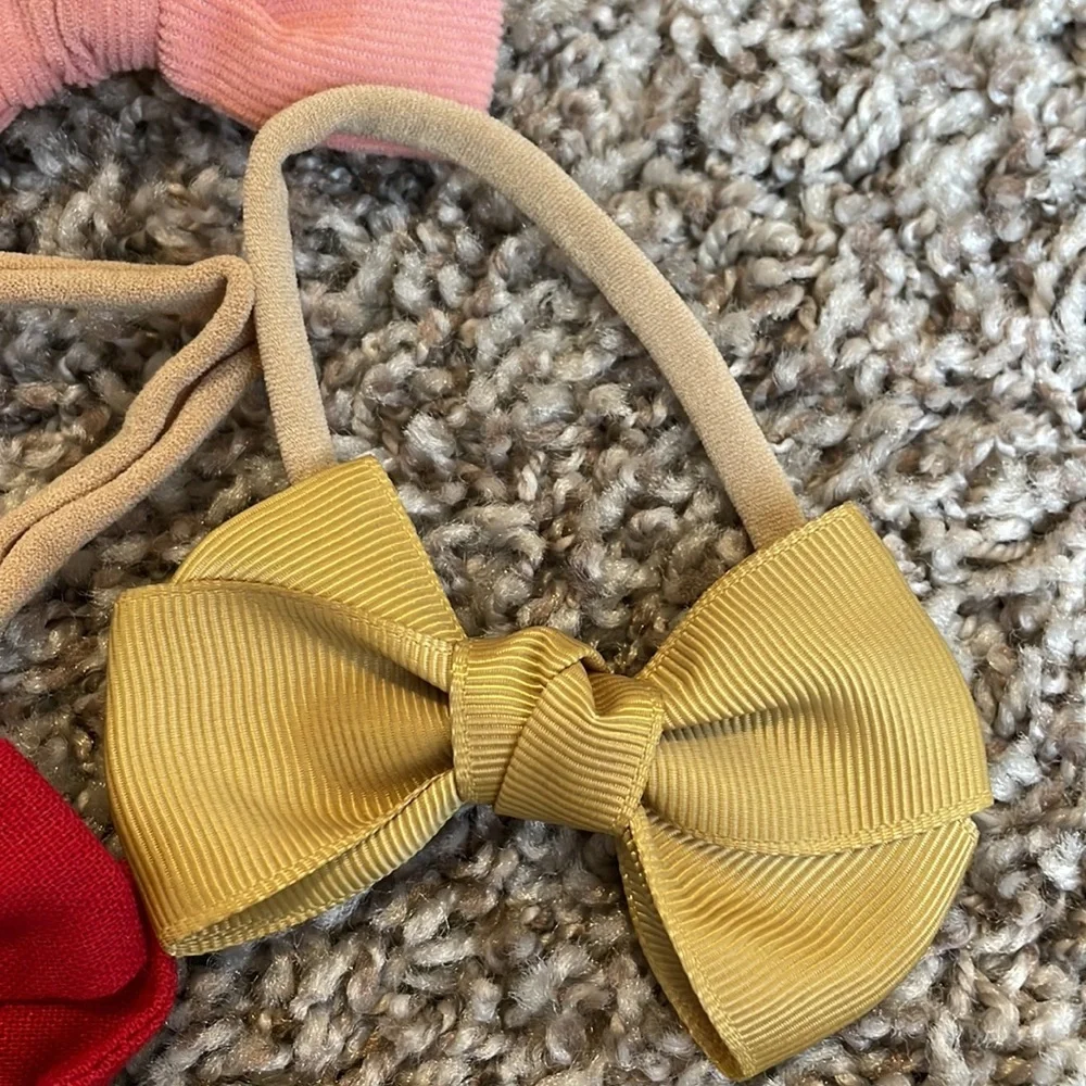 Set of 5- warm tones headband bows